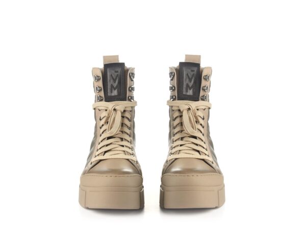 vic matie combat boots ireland padded boots nylon laced up laces chunky sole beige