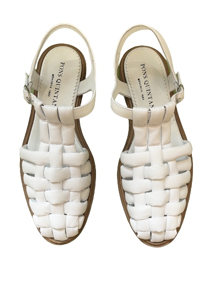 Pons Quintana ireland white sandals toes inn flat woven leather