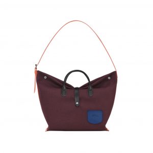 Longchamp ireland, top handle bag , fabric, wool, burgundy, tote, multicolour, longchamp ireland