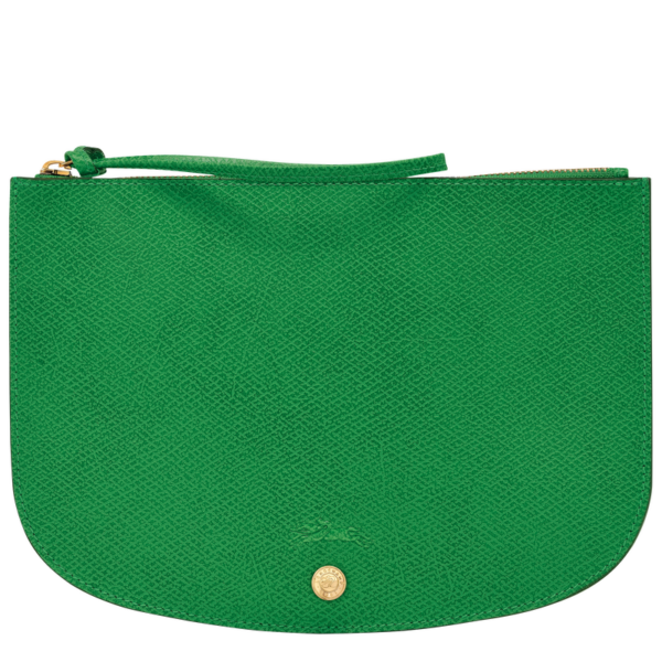 longchamp ireland epure handbag clutch brown leather green papier