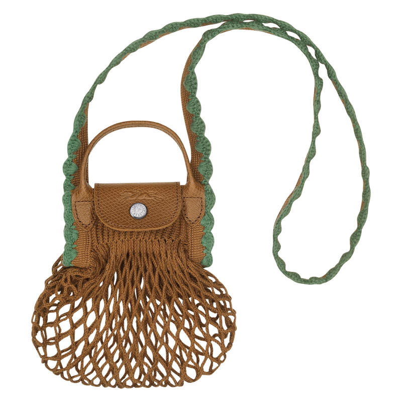 10139HGW004_0 Longchamp Ireland filet Le Pliage Collection XS Mesh bag Tobacco - Canvas