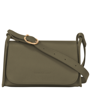 Longchamp ireland handbag leather bag Le Foulonné M Crossbody bag Black - Leather kaki