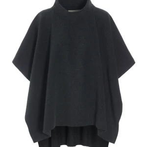 Henriette steffensen ireland PONCHO_-_4126-PONCHOS-4126-CHOKOLATE Tomato red soft black
