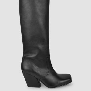 ernesto may 15 black boots knee high leather square toe ireland