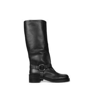Ernesto dolani ireland leather boot leather shoes long boots black boots jenna boot black