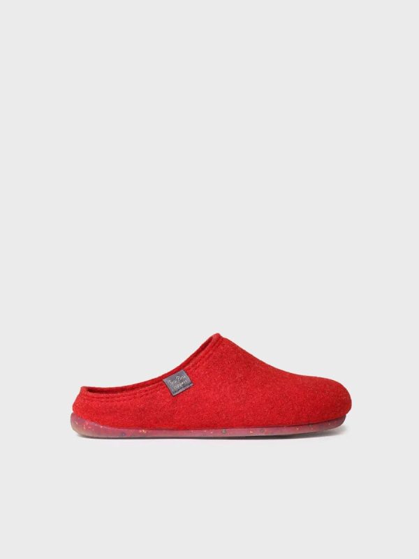 Toni Pons ireland slippers MONA-FR - Women's clog-style slipper made from recycled felt taupe red